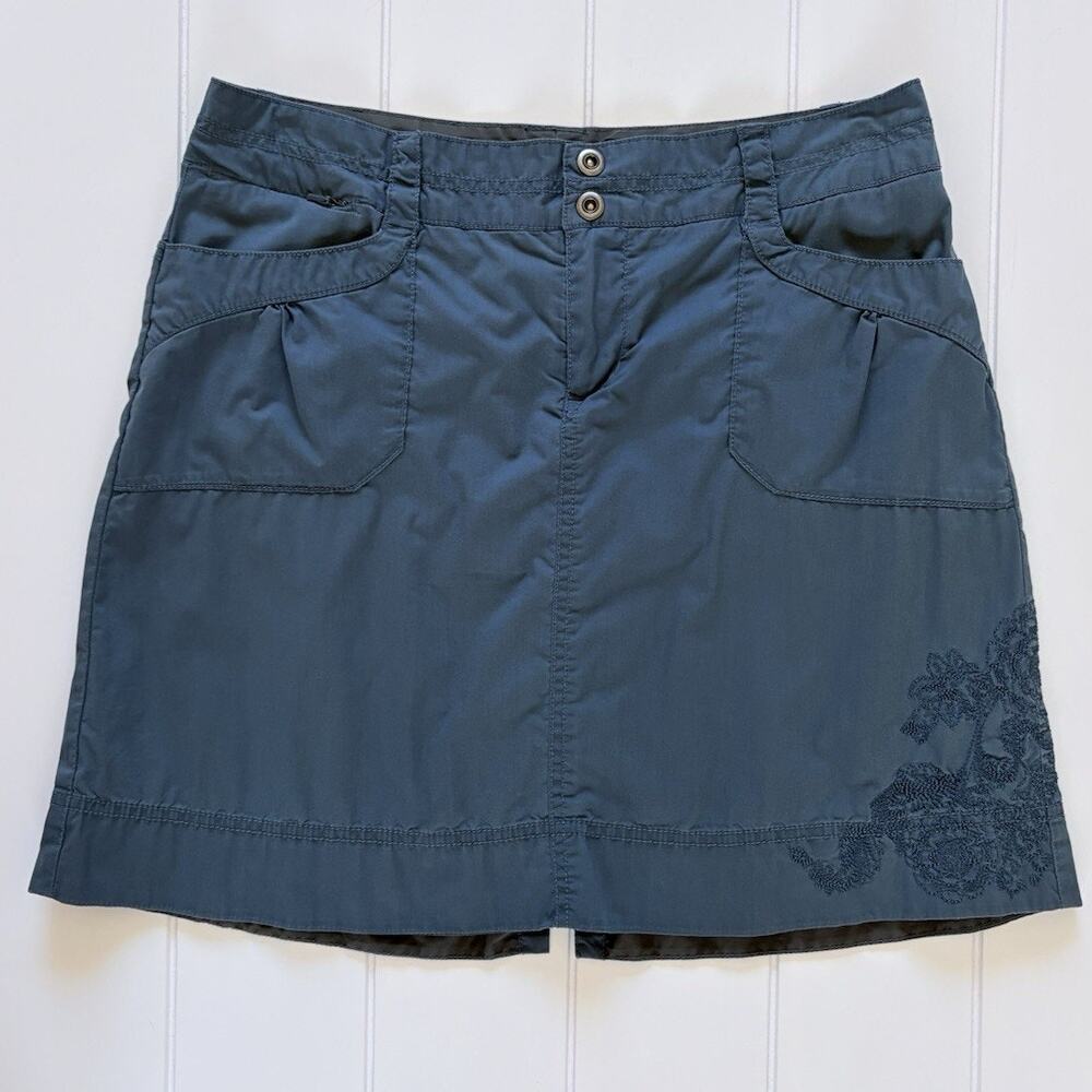 REI Hiking Skirt Floral Embroidery Womens Size 6 Blue Utility Outdoors Gorpcore